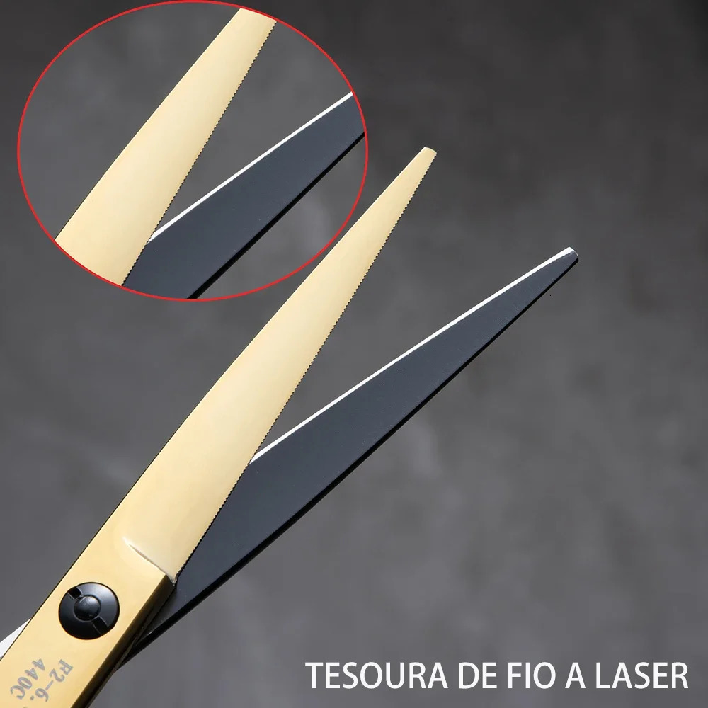 Hair Scissors Professional 6.0 Inch Barber Hairdressing Cutting Thinning Set Reversed Scissors Laser Wire salons shears 241225