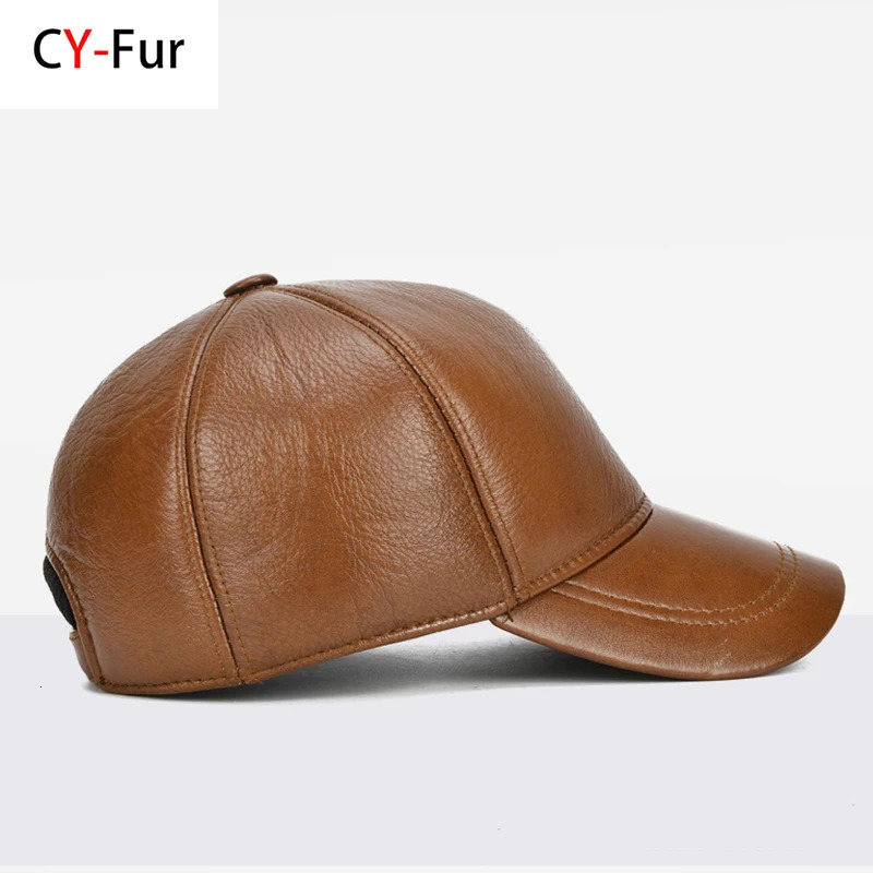 2024 Adjustable Mens Genuine Cowhide Leather Baseball Cap for Fall Winter Outdoor Sports Hat Men Real Cowhide Leather Caps 241225