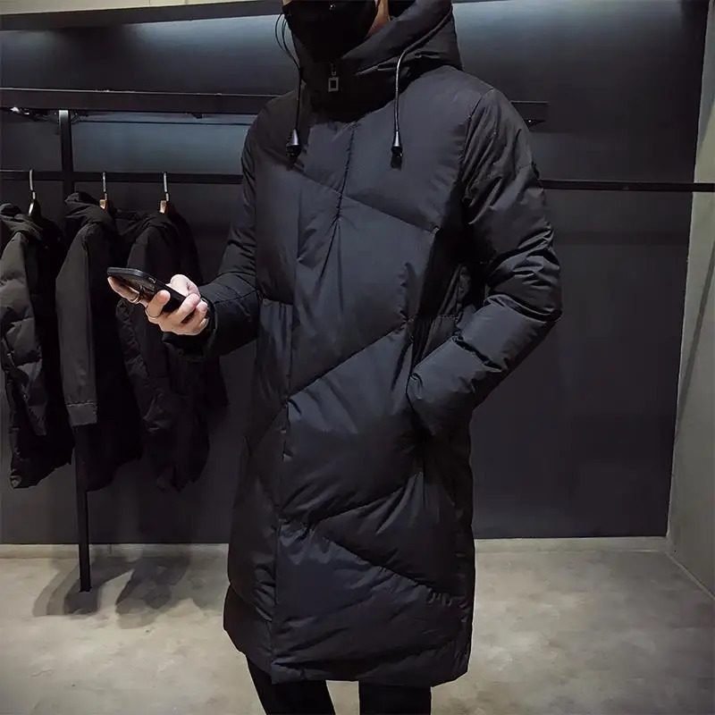 Fashion Winter Jacket Men clothing 2024 Parka Thick Warm Long Coats High quality Hooded jacket black 5XL 241225