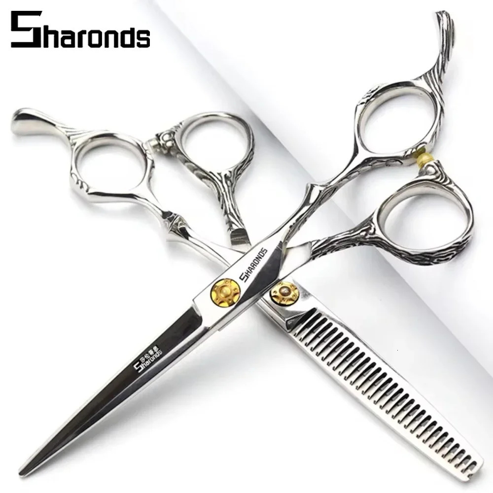 Professional Hairstylist Hair scissors Set 440C Japanese Steel 6 Inch Barber Specialized Clippers Hair Cutting Tools 241225