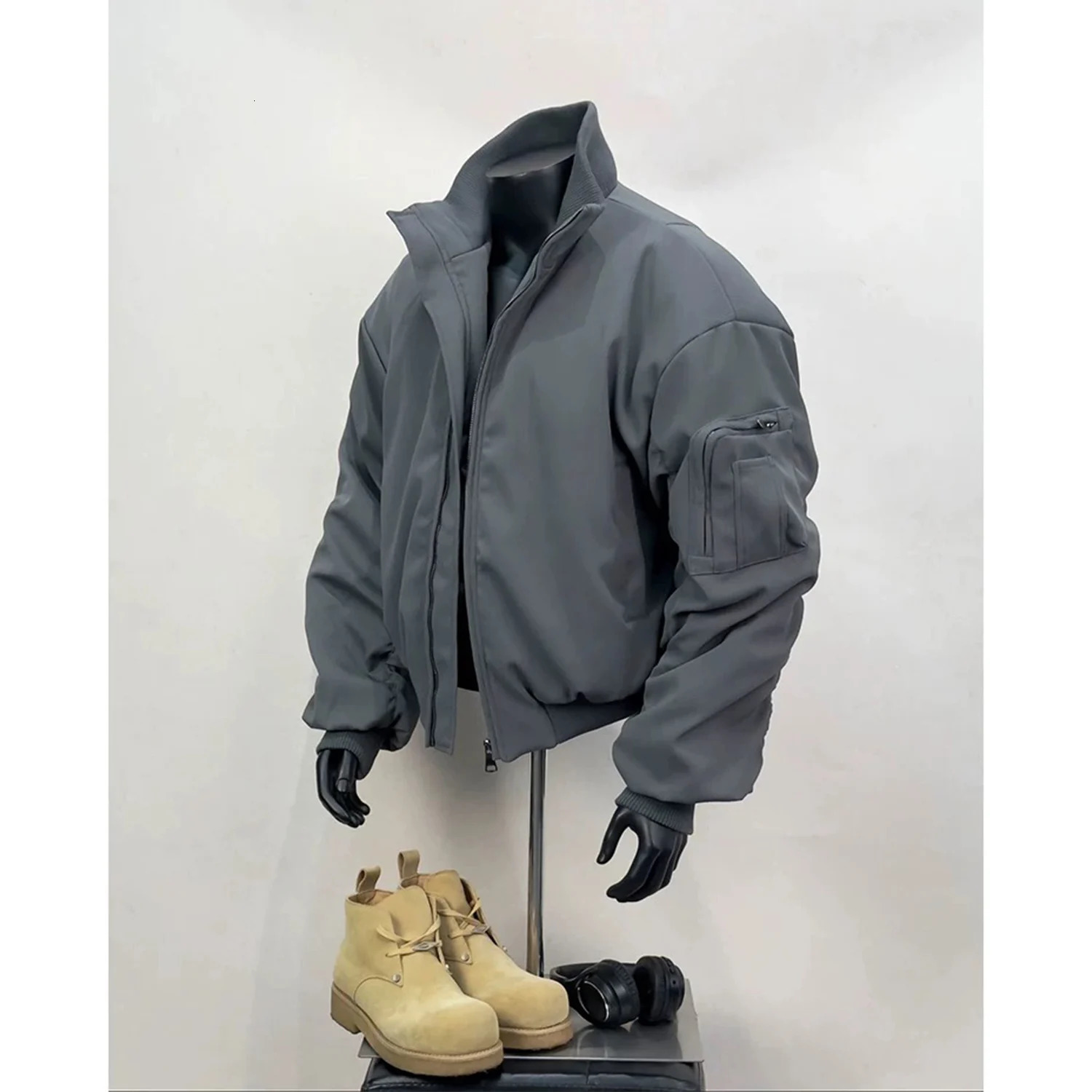 Winte Padded Jackets Outwear Mens Retro Pilot Jacket Coat Baggy Casual Baseball Varsity Streetwear 241225