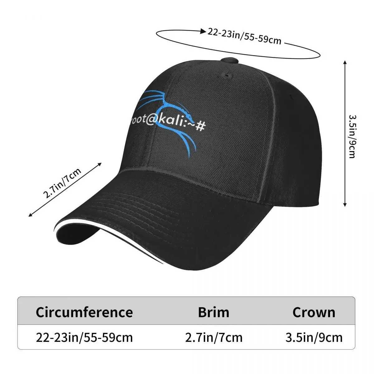 Kali Linux Root User Computer Programmer Multi Color Hat Peaked Female Hat Personalized Visor Outdoor Hat W241225