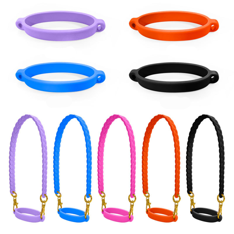 Silicone Water Cup Hanging Rope Loop Water Bottle Sling Water Cup Handle Silicone Ring Strap Outdoor Sports Portable Insulated Cup Holder YLE515