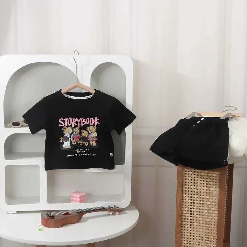 Clothing Sets Summer Baby Boy Clothes Set Children Girls Cartoon Bear Printed T-shirts and Shorts 2pcs Suit Kid Casual Top Bottom TracksuitsY2412258TK