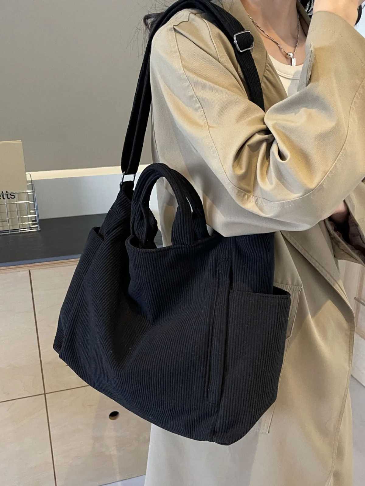 Fi Versatile Shoulder Bag College Wind Commuting Corduroy Square BagUnisex Large Capacity Leisure Portable Crossbody Bag-DHXJ241225