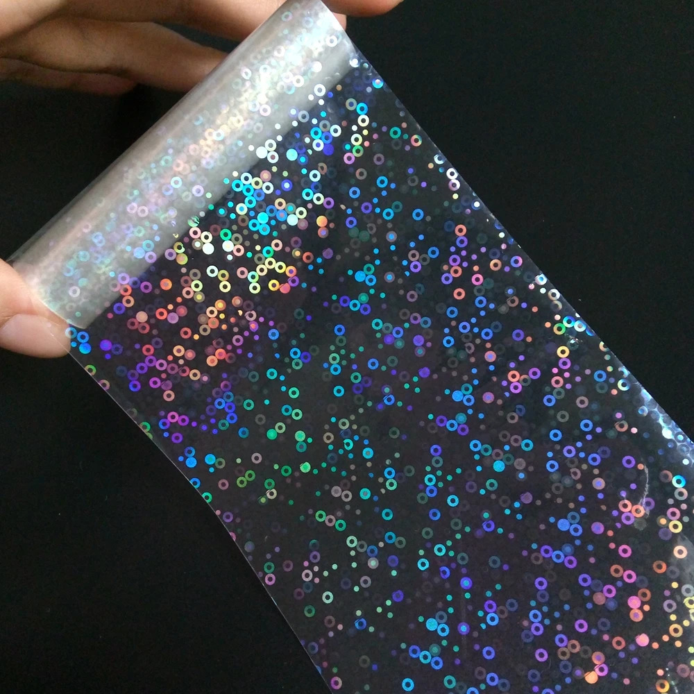 8CMx120M Holographic Sticker For DIY Nails Art Laser Stamping Star Transfer Foil Film Full Cover Decals Manicure Tool 241225