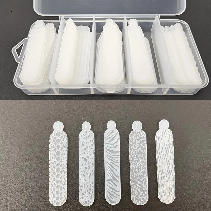 60pcs Reusable Dual Form French Forms Silicone Pad Guides Dual Forms False Tips Poly Nail Gel System Extension Nails Mold 241225