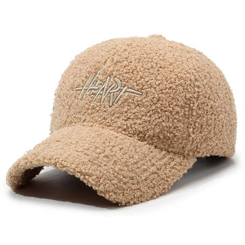 Autumn and Winter Hats Womens Casual Warm Baseball Hats Street Plush Solid Color Versatile Peaked Hats W241225