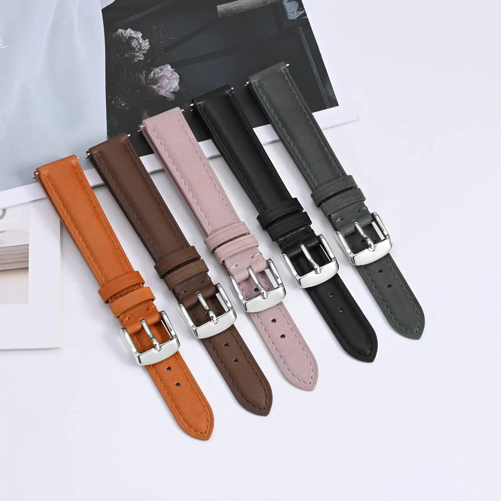 BISONSTRAP Women Watch Strap 12mm 14mm 15mm 16mm 18mm 20mm Leather Watch Band Quick ReleaseReplacement Brecelet 241225