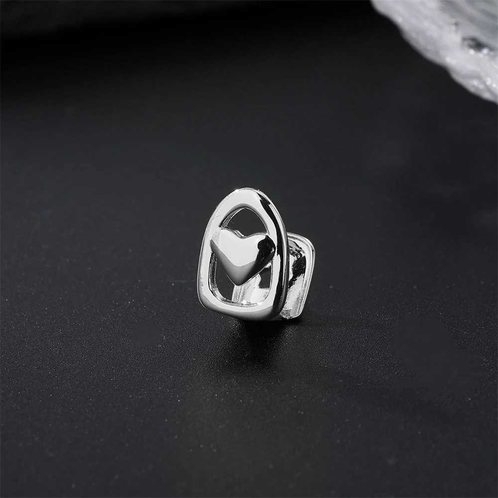 D Z New Fashion Single Teeth Heart-Shed Grillz Fashion Hollow Heart Charm Grills Dental Mouth Teeth Hip Hop Jewelry GiftXJ241225