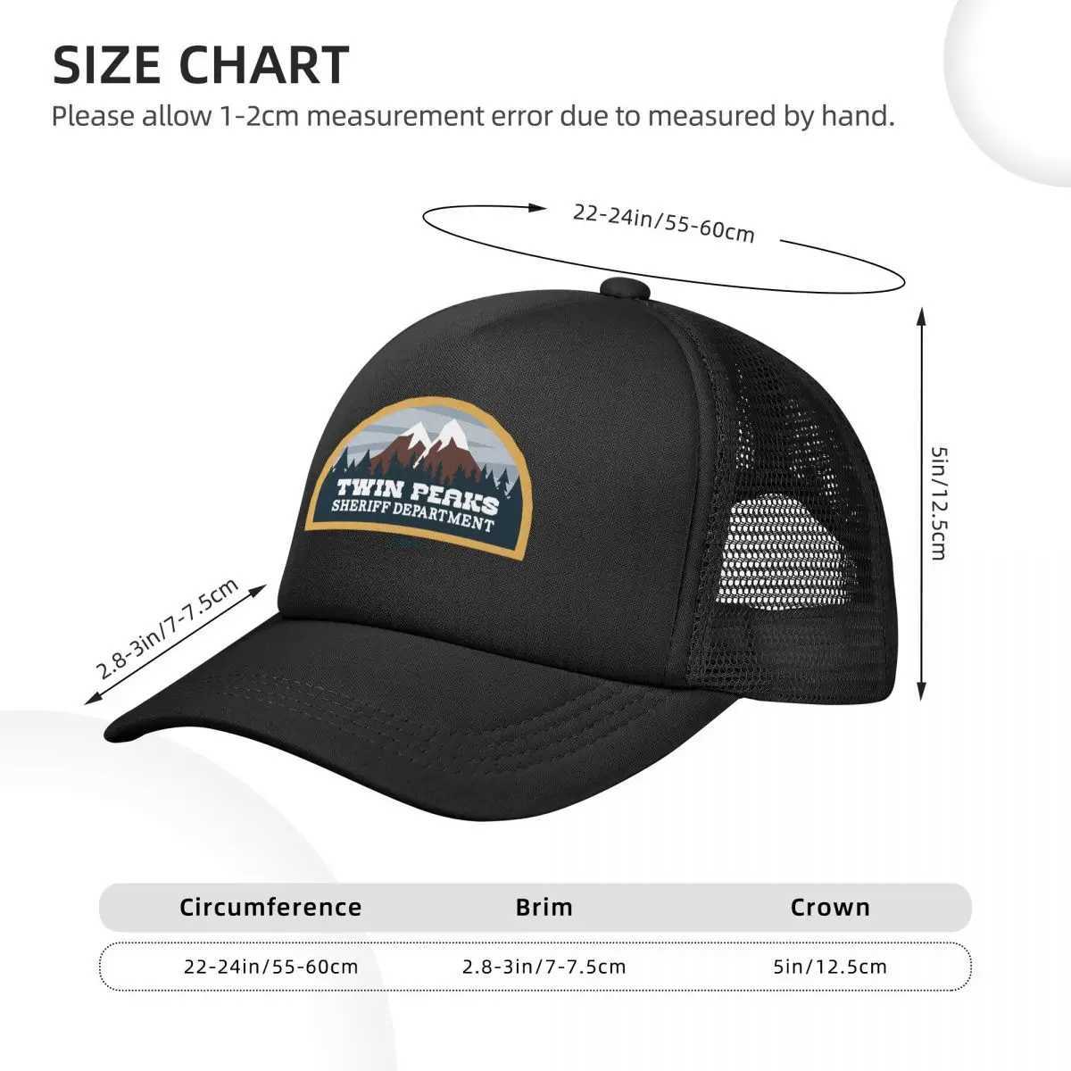 HillBilly CMK124 Twin Peaks Sheriffs Department Net Baseball Hat Neutral Sport Adjustable Snapshot Sun Hat Summer Truck Hat W241225