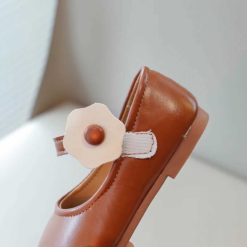 Athletic Outdoor Baby Childrens Sandals Beige Flowers Non-slip Childrens Small Leather Shoes Brown Lightweight Baby Sandals Kids Single Shoes H241223