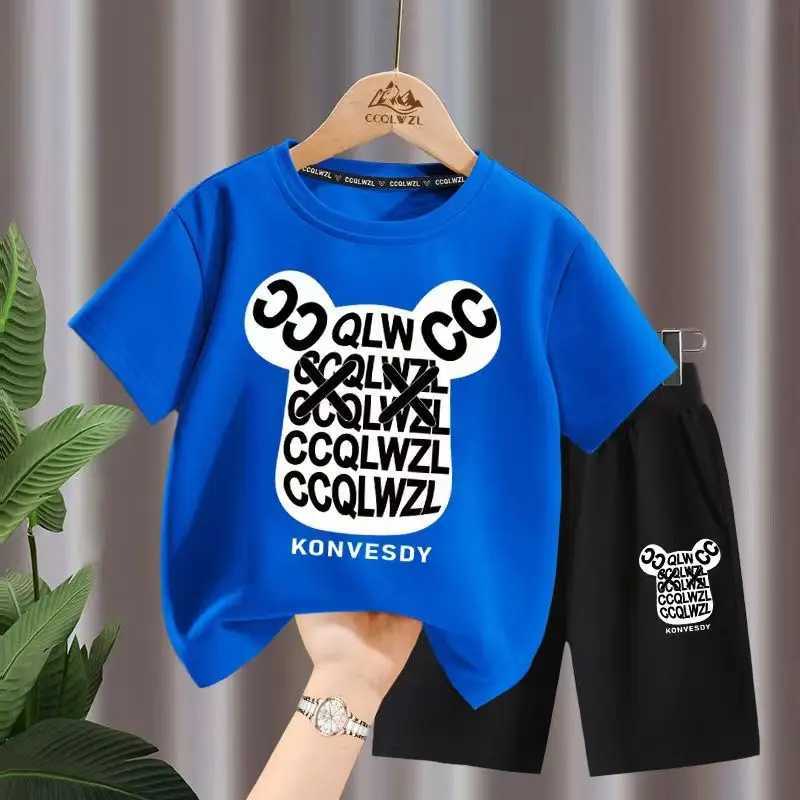 Clothing Sets Summer Baby Girls Clothes Set Kid Boy Cartoon Printed T-Shirts And Shorts 2pcs Suit Children Short Sleeve Top Bottom TracksuitsY241225YT