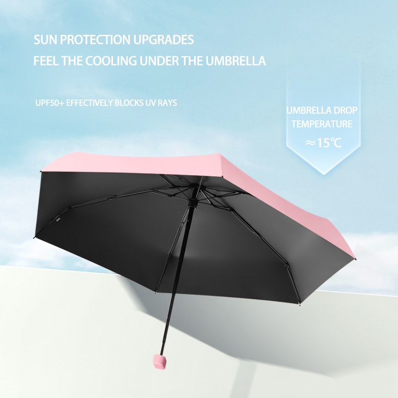 Travel-Friendly UV Shielding Umbrellas Versatile Six-Piece Collapsible Design for Rainy Days and Sunshine