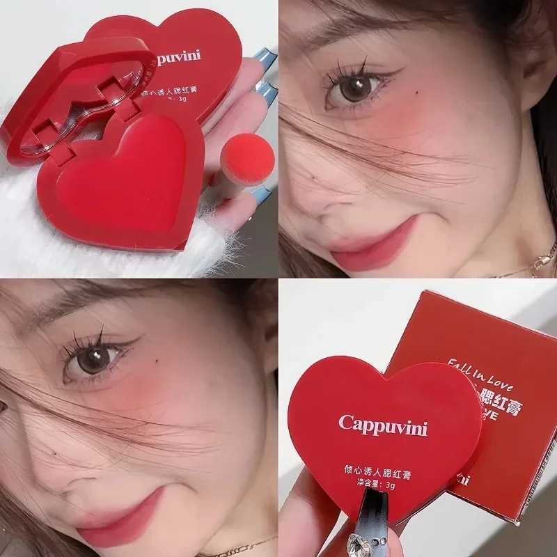 Heart B Cream Red Rouge Matte Beauty Makeup Cheek Lip Tint Cream B Red Fruit Pulp Dye Cheeks Shyness Bing FacialXJ241225
