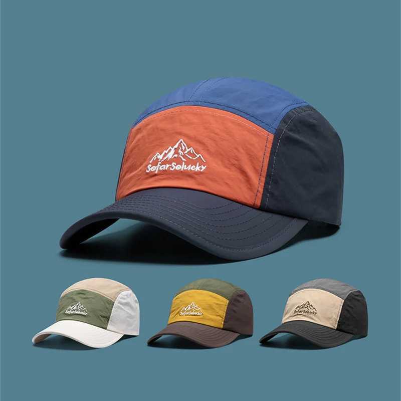 Color coded baseball cap summer quick drying breathable foot cap outdoor adjustable sun hat hiking camping cap truck cap W241225