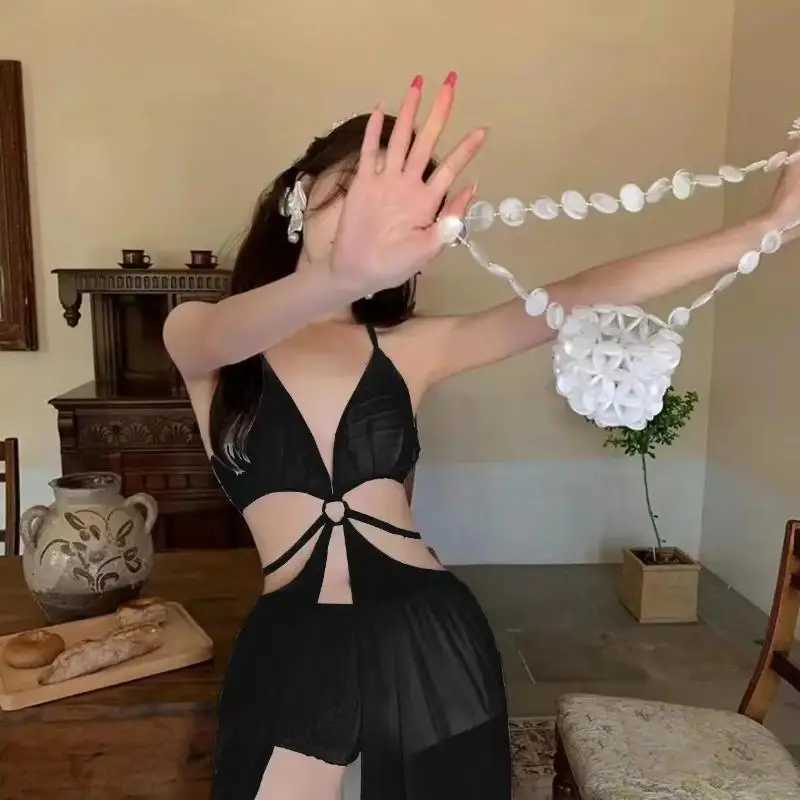 Fairy Elegant sexy swimsuit womens beach vacation suit bikini Korean fashion hot spring swimsuit white girl Monokini summerW241225