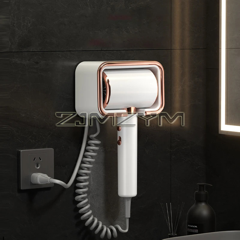 No Punching Wall Mounted Hair Dryer 2000W High-Power Quick Drying el Bathroom Negative Ion Hair Care Hair Dryer 241225