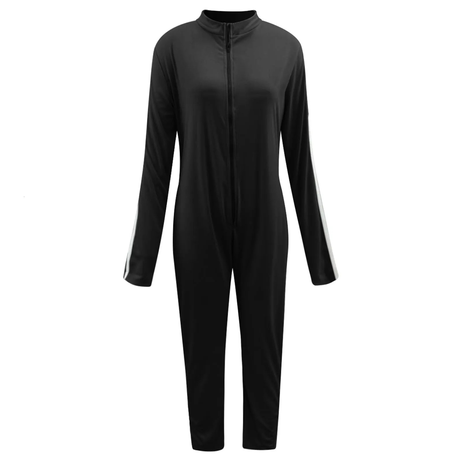 Long Jumpsuits Full Length For Women Winter Warm Elegant Slim Fit Half Zip Sexy Yoga Sports Overalls One Piece Clothes 241225