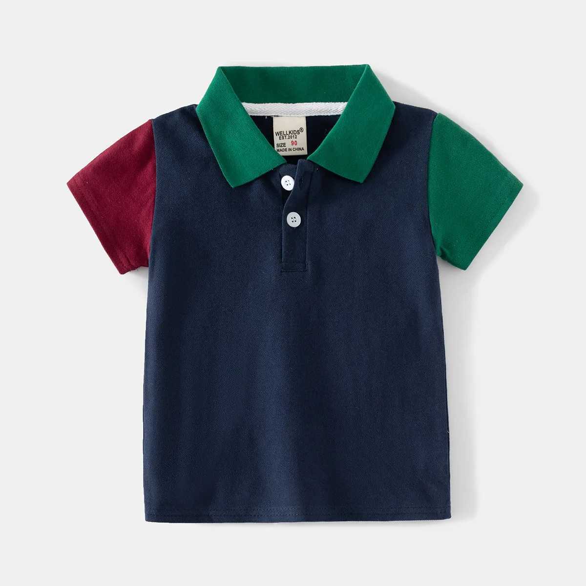 2024 Summer Boys Short-Sleeve T-Shirt Casual Kids Breathable Sweat-Absorbent Polo Shirt Cotton Ages 3-8 2 Colors AvailableXJ241225