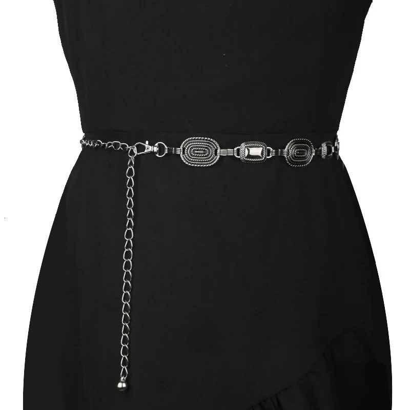 Gothic National Style Belly Waist Chain Round ious Silvery Metal Dress y2k Gift Giving Fashion Retro Accessories 241225