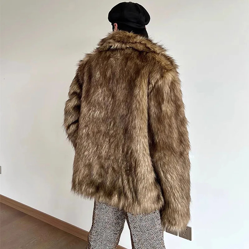 PFHQ Mens Fur Coat Autumn Winter Short Jacket Casual Warm Personalized 2025 Korea Male Tops 21Z8049 241225