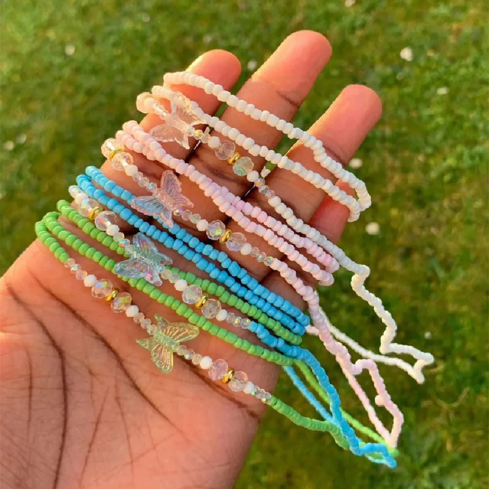 Bohemian Butterfly Beaded Waist Chain for Weight Loss Africa Jewelry for Women Belly Beads Chain Plus Size Bikini Chain 241225
