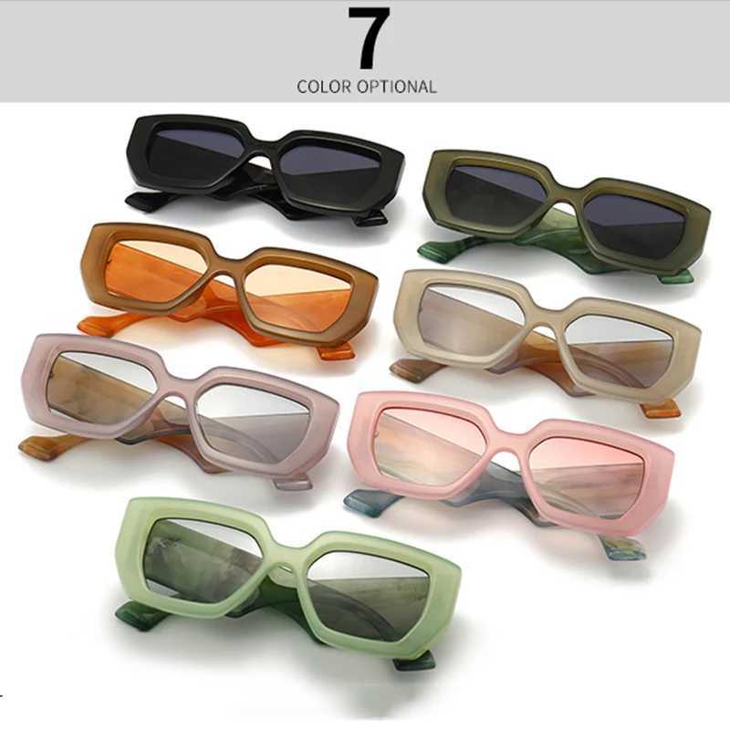 Retro Fashion Square Sunes Wen 2022 Mens Classic Luxury Brand Designer Trend Travel Sun Fem UV400 X241225