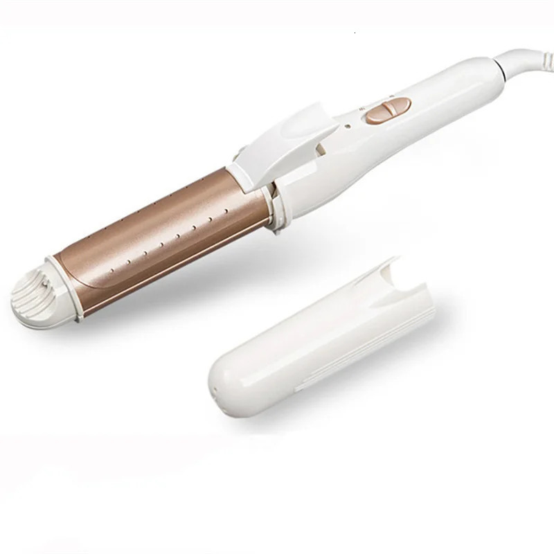 Multifunction 2 In 1 Portable Gold Electric Hair Curling Iron Hair Curler Straightener With Dust Cover Hair Care Styling Tool 241225