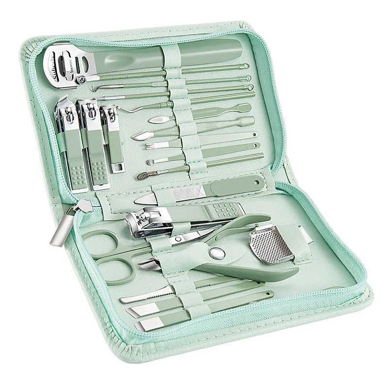 22/35Pcs Nail Clipper Set Stainless Steel Nail Clipper Set Decorated with Eyebrow Razor Nail Zipper Wrap Knife Beauty Kit 241225