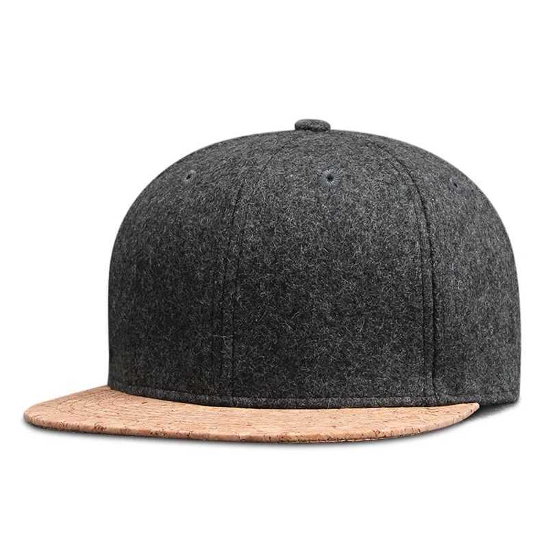 Dad Winter Felt Hip Hop Hat Flat Top Felt Baseball Hat Big Bone Man Plus Size Suitable Buckle Hat 56cm 58cm 60cm 62cm 64cm W241225
