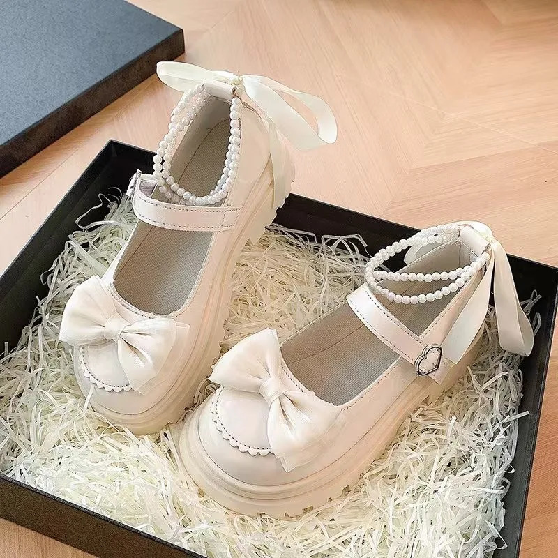Summer Platform Shoes Size34-42 Lolita Sweet Sandals Women Japanese Bow Cute Chic Mary Jane Shoes Round Toe Shoes 241225
