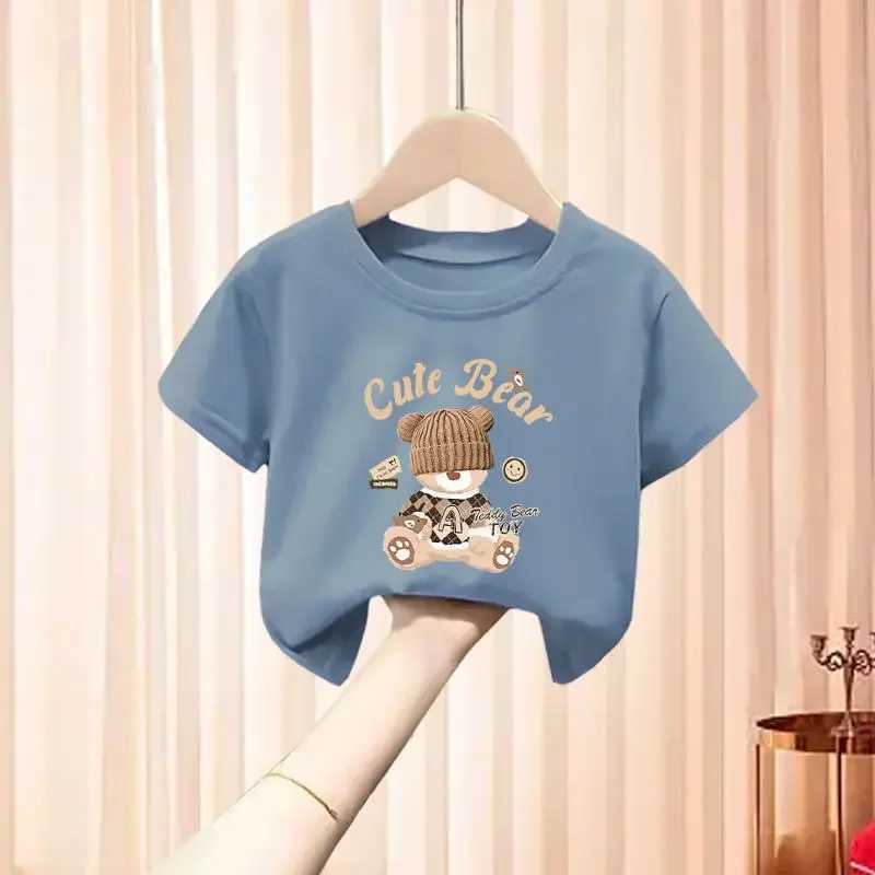 Clothing Sets Baby Girl Summer Short Sleeve Clothes Set Children Boy Cartoon Bear Printed T-shirts and Shorts 2pcs Suit Kid Top Bottom OutfitsY241225J