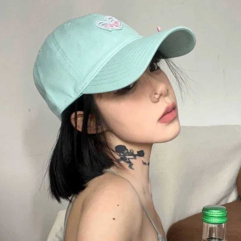 RICYGVM Love Embroidered Duck Tongue Hat for Women Bow Baseball Hat Korean Girl Candy Color Peaked Cap Female Outdoor Sun Visors W241225