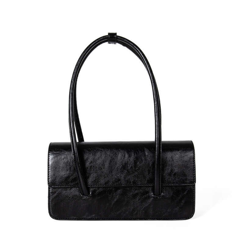 Women's Bags Handbag New Korean Version Of Handbag With Niche Design, Oil Wax Leather Single Shoulder Underarm Bag, High-End Texture, Fashionable