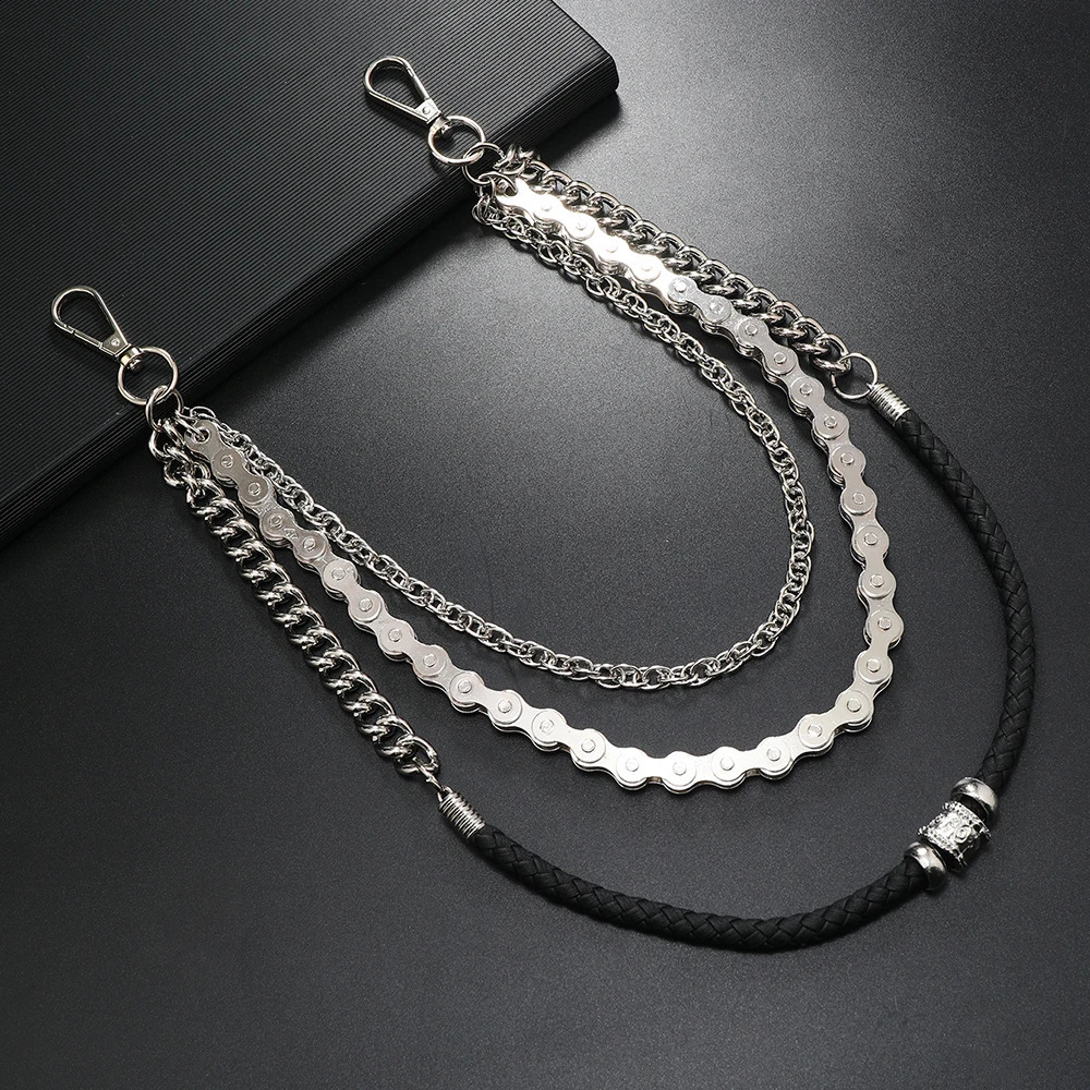 1 piece Hip-hop personality metal pants chain dress decoration chain Mens Accessories 250303