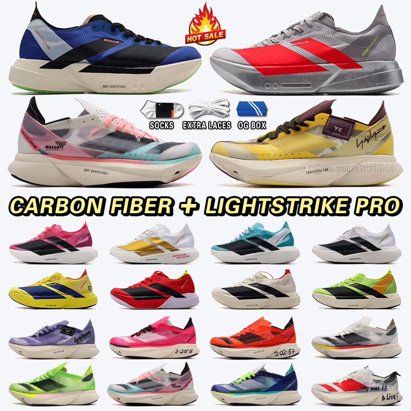 Adizeros Pro EVO 1 Designer Shoes Adioss Evo SL Sneakers Lightstrike Pro 3 Carbon fiber rod Running Shoes Navy Blue Pure Platinum Trainers Professional Sports Shoes
