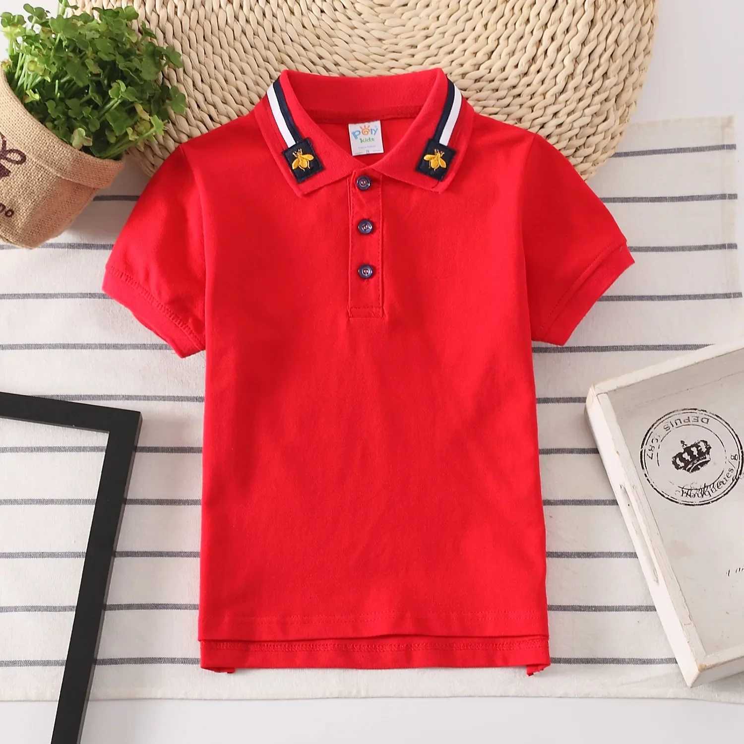 Baby Boys Summer Polo Shirt Cotton Breathable Childrens Clothes Kids Turn-down Collar Striped Tee Boys Short Sleeves Shirt TopsXJ241225