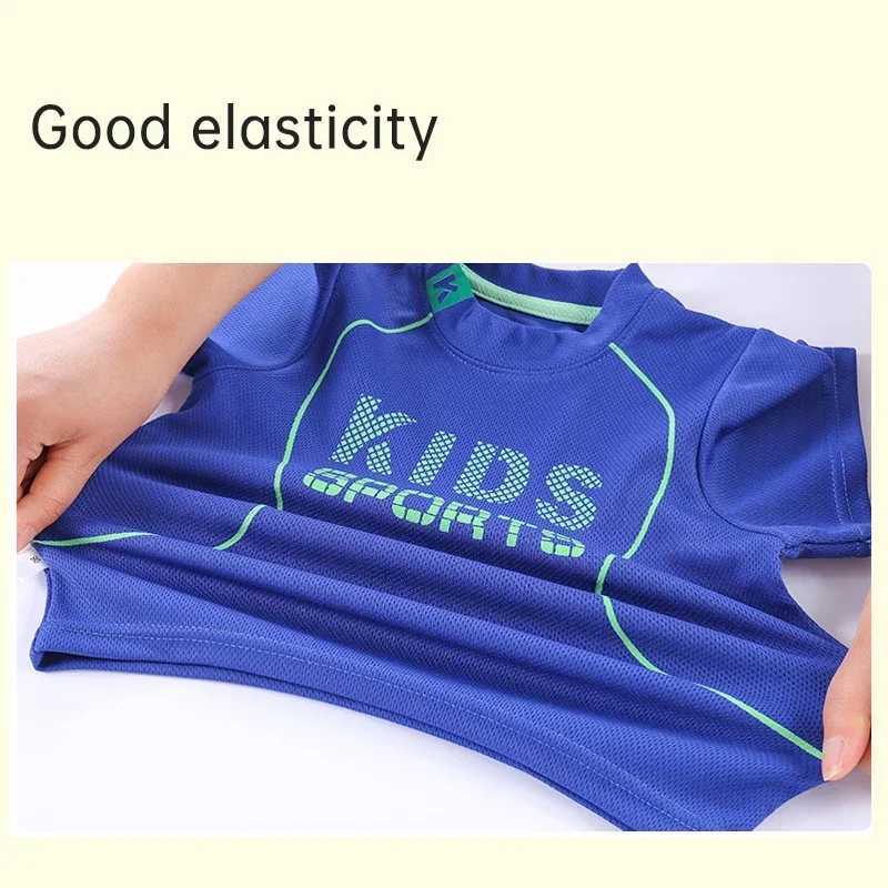 Clothing Sets 2PCS Kids Sports Childrens Sets Quick Drying Sportswear Basketball Clothes Breathable Summer Cloth T-shirt Clothing Boys GirlsY241225K03