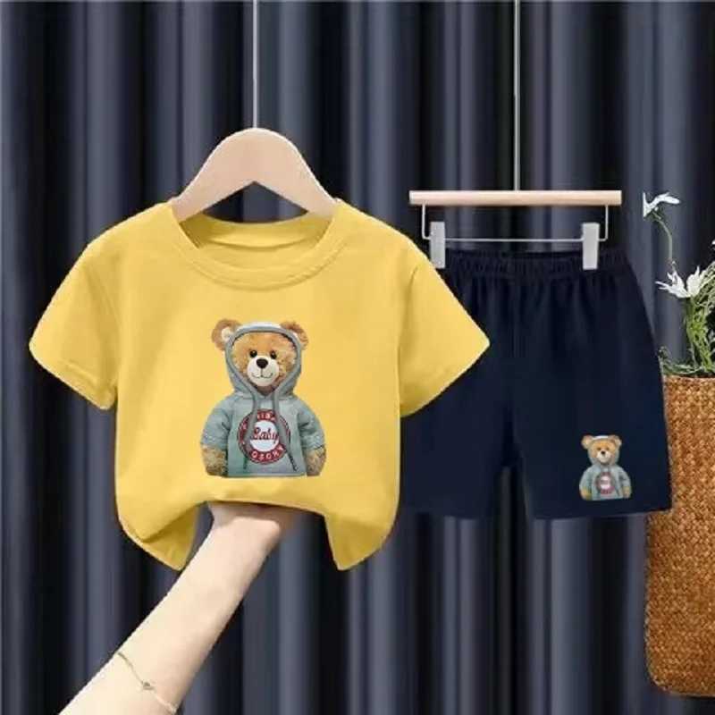 Clothing Sets Summer Baby Girls Clothes Set Children Boy Cartoon Bear Printed T-shirts and Shorts 2 Pieces Suit Children Top Bottom OutfitsY2412256EEF