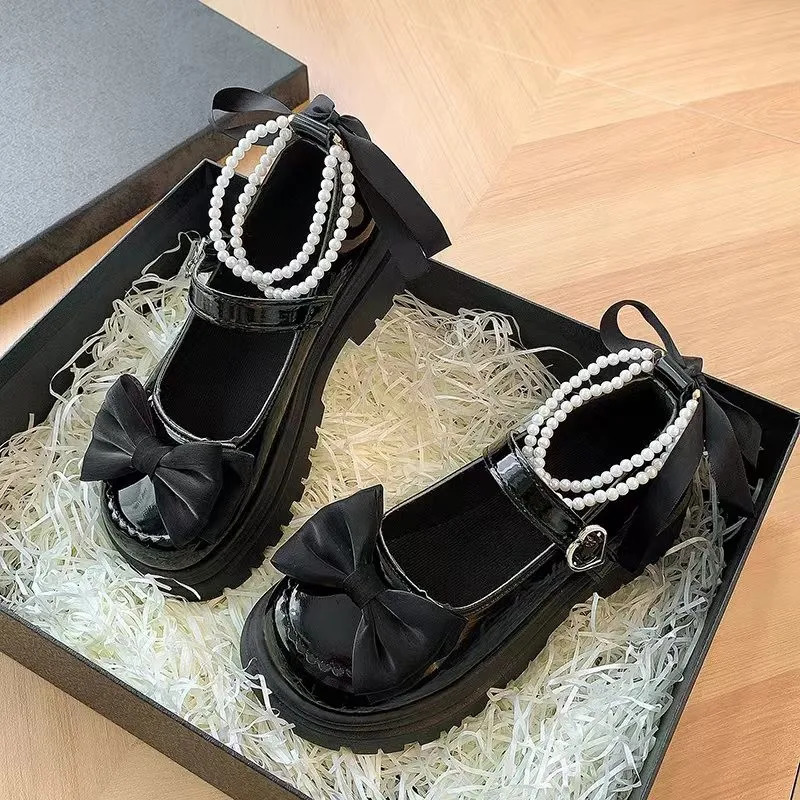 Summer Platform Shoes Size34-42 Lolita Sweet Sandals Women Japanese Bow Cute Chic Mary Jane Shoes Round Toe Shoes 241225