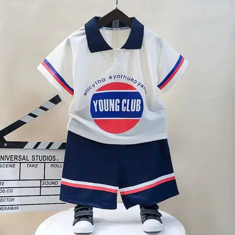 Clothing Sets Summer Baby Boy Clothes Set Children Lapel Tshirts Shorts 2pcs Suit Children Letter Short Sleeve Top Bottom Outfit TracksuitsY241225OM6E