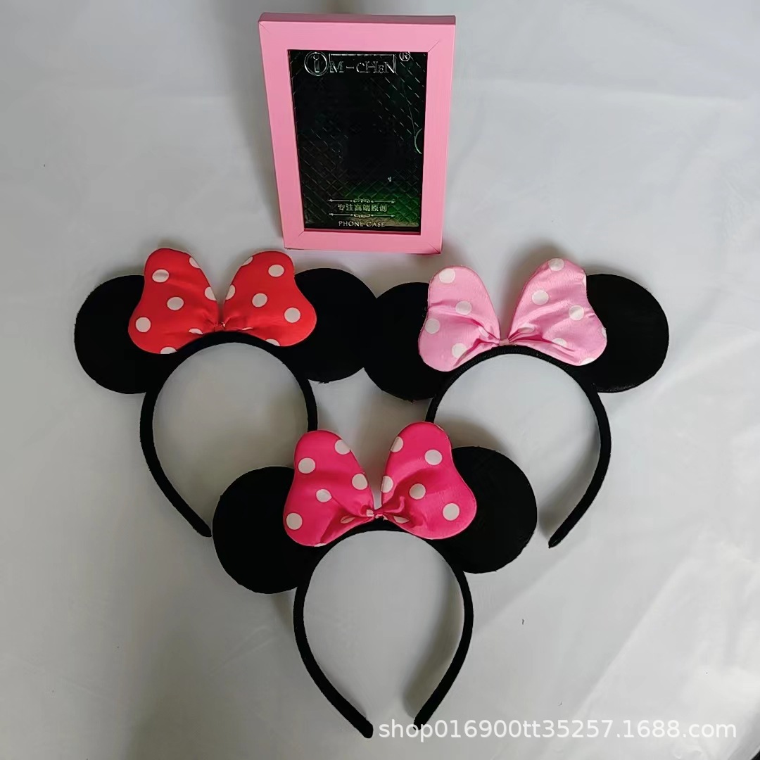 Cute headband spotted bow headband children's adult performance amusement park stall decoration hair accessories
