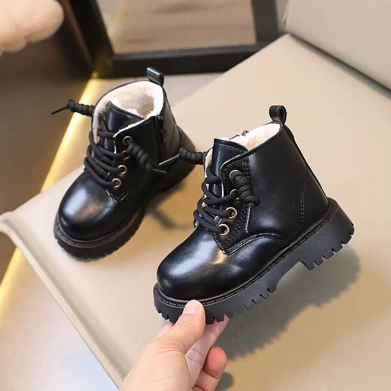 Athletic Outdoor Children Winter Martine Boots New Fashion Boys Girls Classic Soft Sole Cotton Boots Kids Lace Up Zipper Slip on Anti Slip Shoes H2412