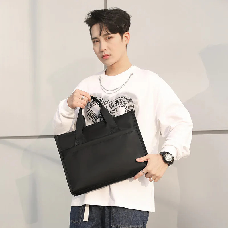 Mens Business Briefcase Leisure Shoulder Handbag Lightweight Nylon Large-capacity Computer File Bag 241225