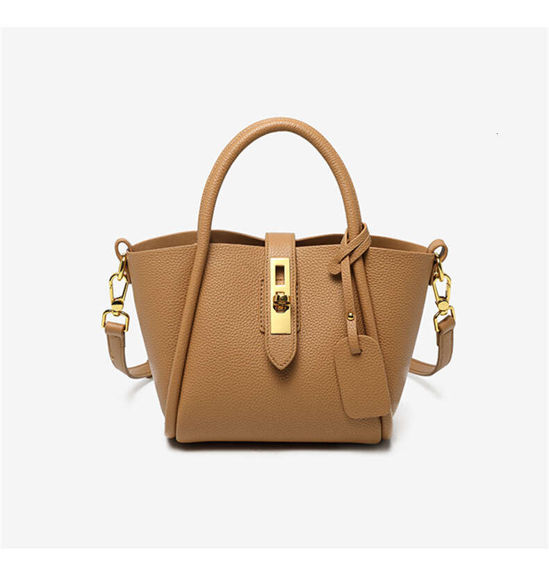 Women's Bags Handbag Cowhide Genuine Leather Small Bucket Tote Handbags For Women Trend Designer Ladies Shoulder Crossbody Bags