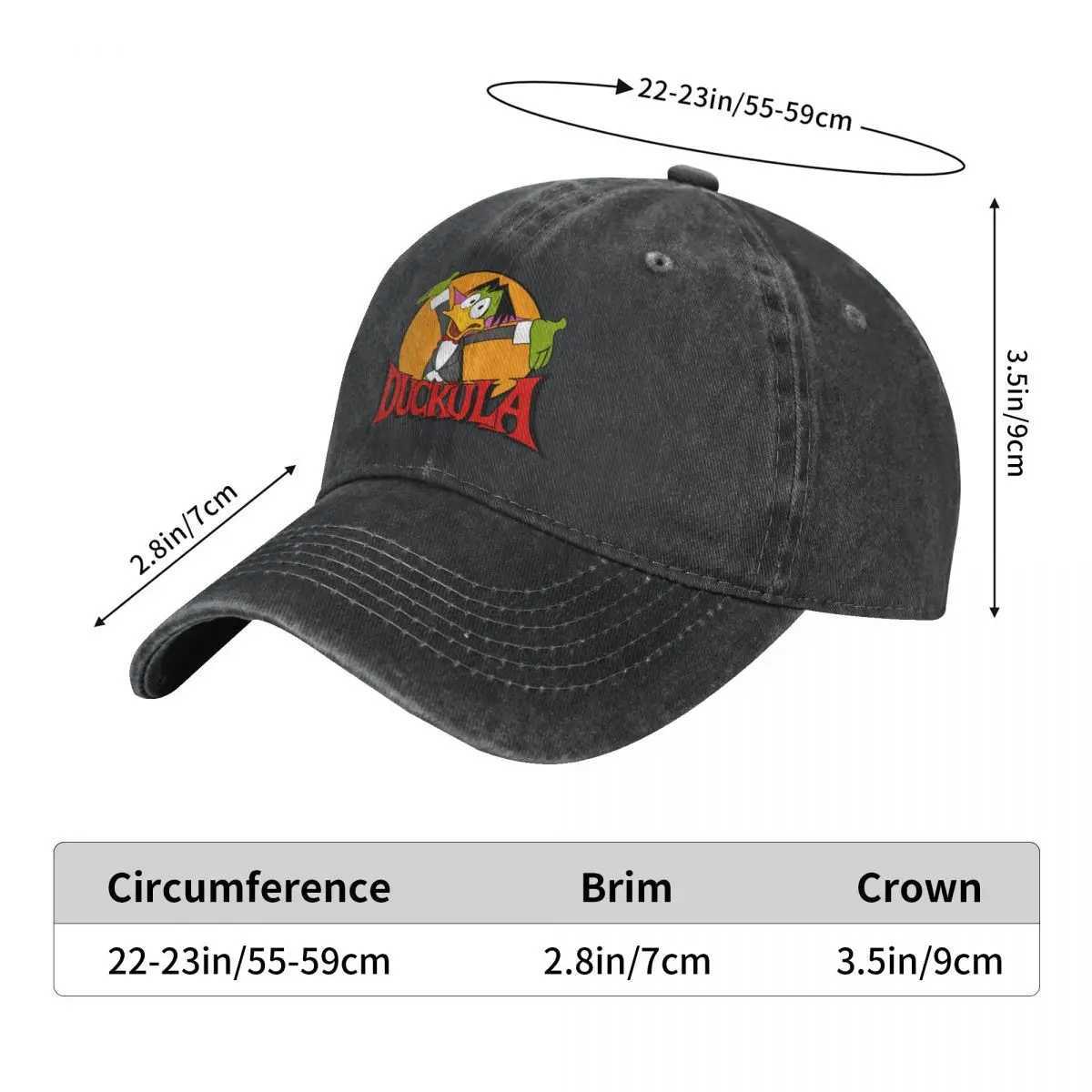 Solid color dad hat character womens sun hat Visor baseball hat count Duckula cartoon pea hat W241225