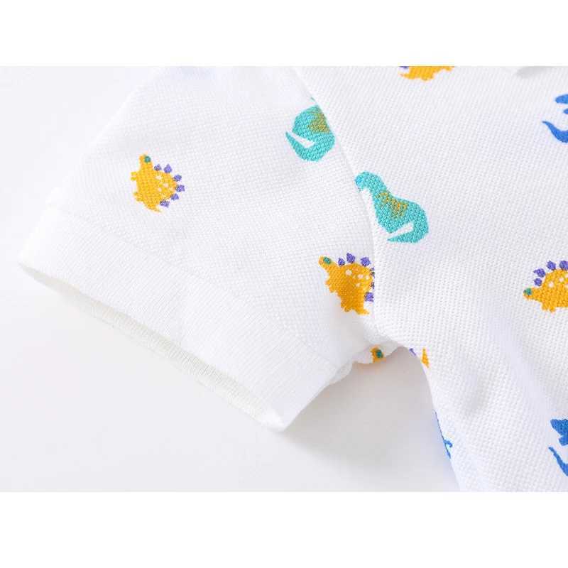 Collar Baby Boy Polo T Shirt 3 to 6 9 12 18 Months 100% Cotton White Blue Kids Polos Dino Astronaut Luxury Designer Boys ClothesXJ241225