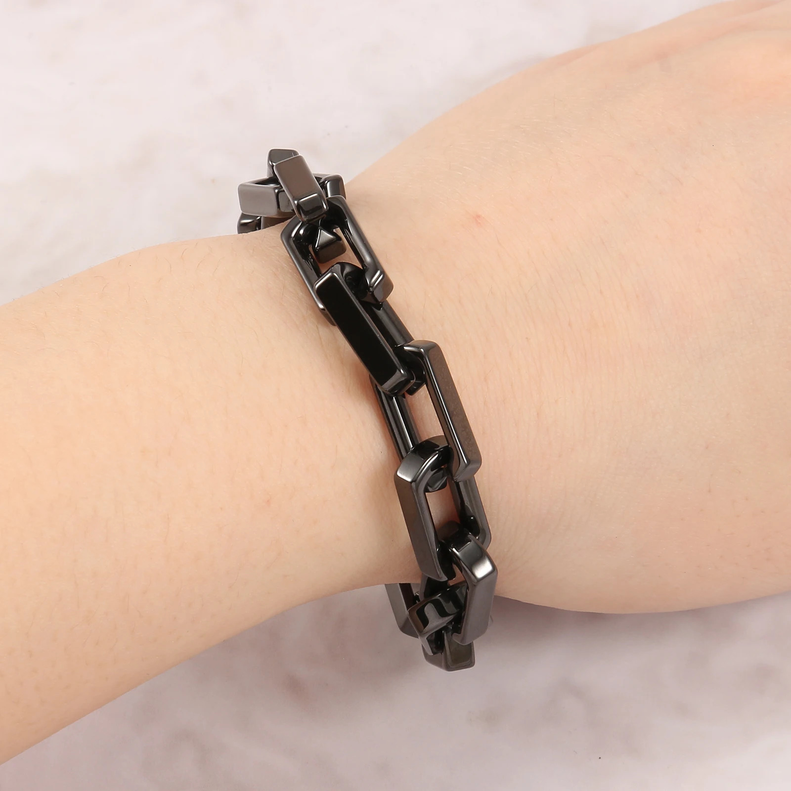 Ceramics Bracelets for Men Women Black Bamboo Branches Chain Hip Hop Jewelry Gift Waterproof Non-allergic Accessories 241225