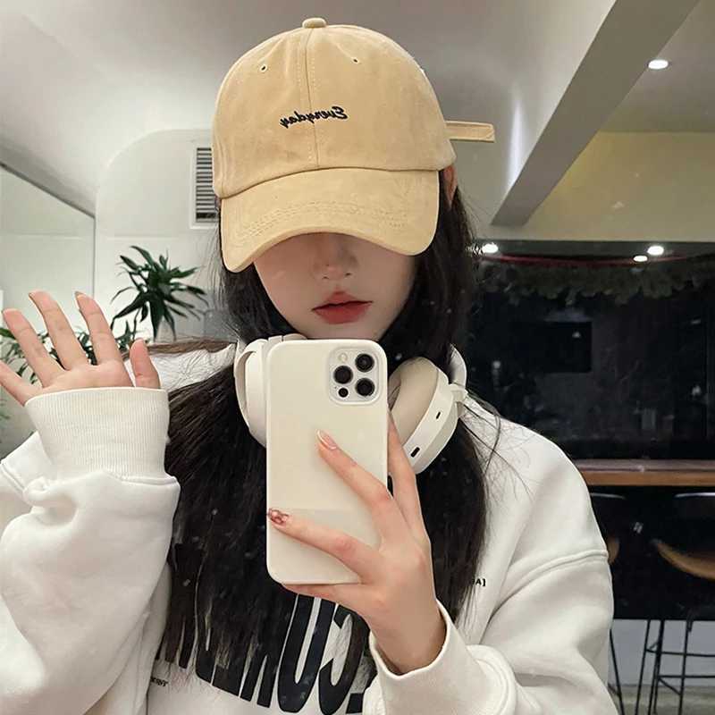 Solid color embroidered womens baseball cap with adjustable buckle back foot cap mens outdoor sports sun hat sun hat sun visor cap W241225